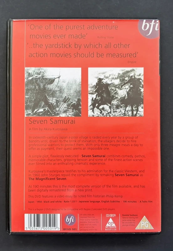 Seven Samurai DVD (Akira Kurosawa, 1954)
