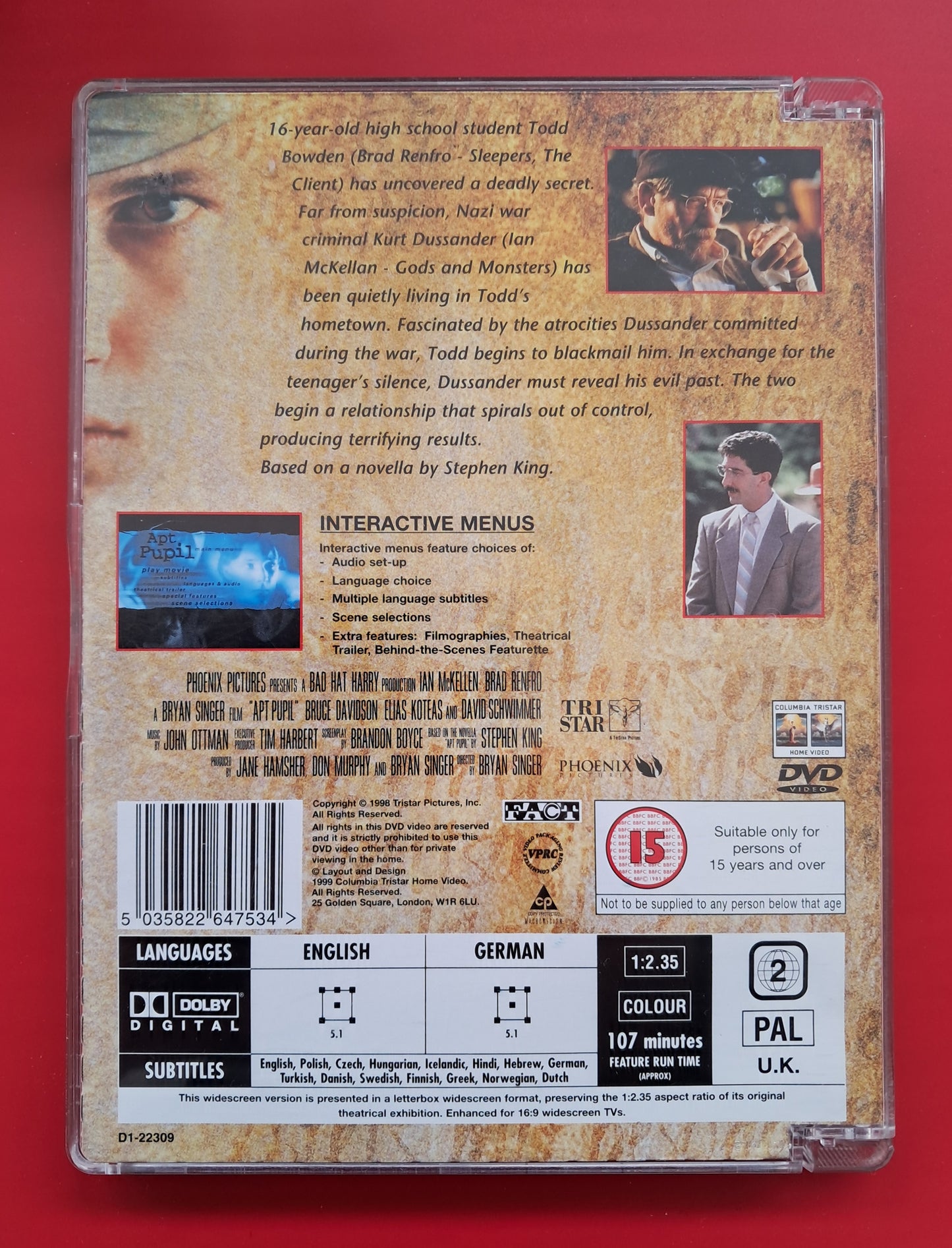 Apt Pupil DVD (Brian Singer, 1998)