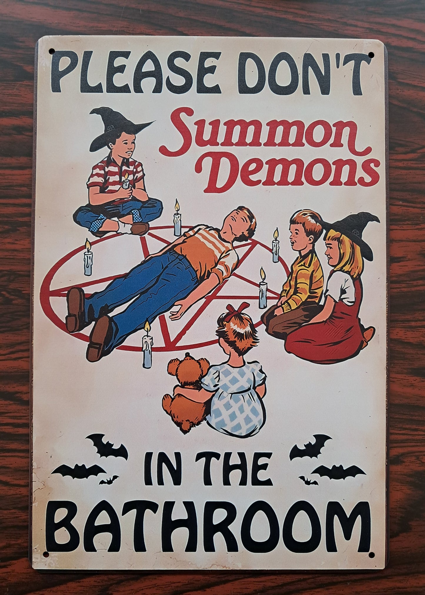 Διακοσμητικός πίνακας τοίχου "Please Don't Summon Demons in the Bathroom (Steven Rhodes)"
