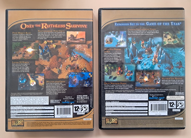 Warcraft 3 "Reign of Chaos" + Warcraft 3 "Frozen Throne" Expansion Set (PC Games)