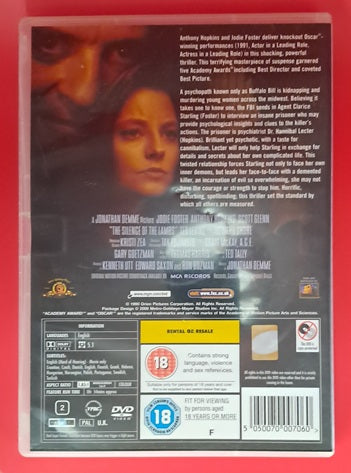 The Silence of the Lambs DVD (Jonathan Demme, 1991)