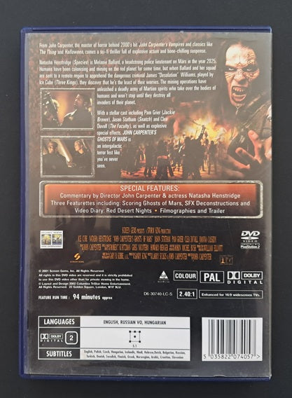 Ghosts on Mars DVD (John Carpenter, 2001)