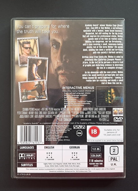 8 mm DVD (Joel Schumacher, 1999)