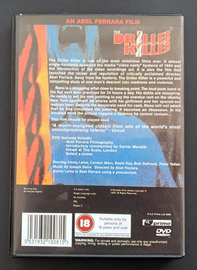 Driller Killer DVD (Abel Ferrara, 1979)