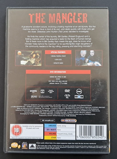 The Mangler DVD (Tobe Hooper, 1995)