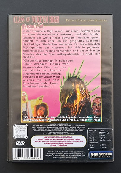 Class of Nuke 'em High Director's Cut DVD (Richard W. Haines, Lloyd Kaufman, 1986)