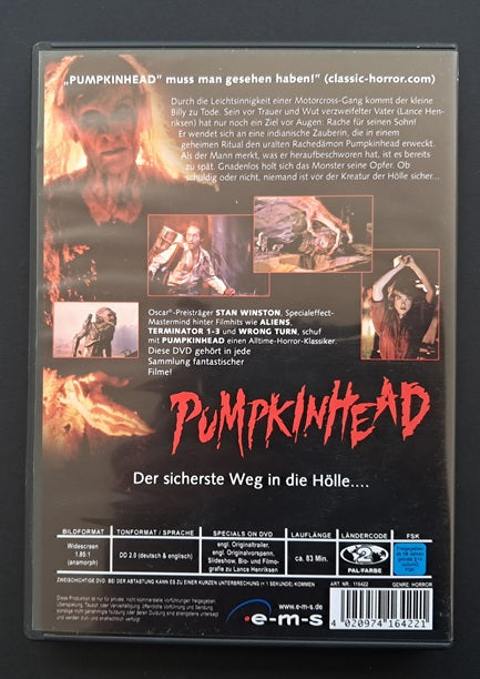 Pumpkinhead DVD ( Stan Winston, 1988)