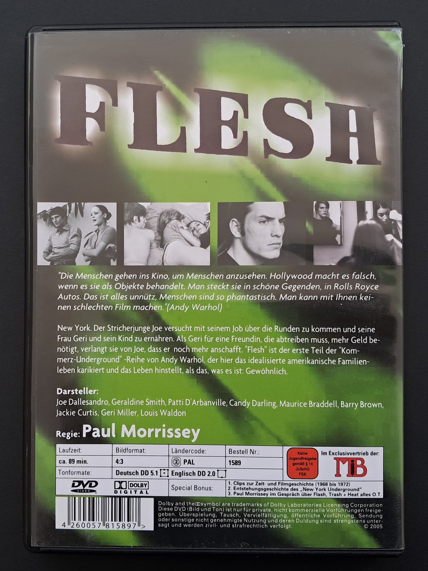 Andy Warhol's Flesh DVD (Paul Morrissey, 1968)