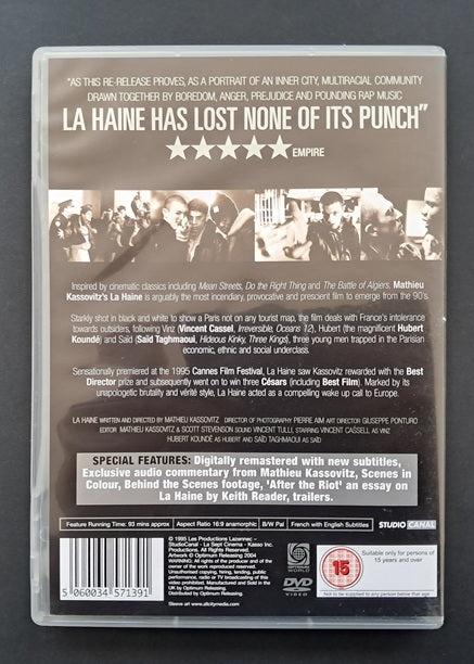 La Haine DVD (Mathieu Kassovitz, 1995)