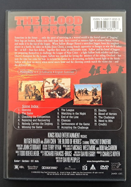 The Blood of Heroes DVD (David Webb Peoples, 1989)