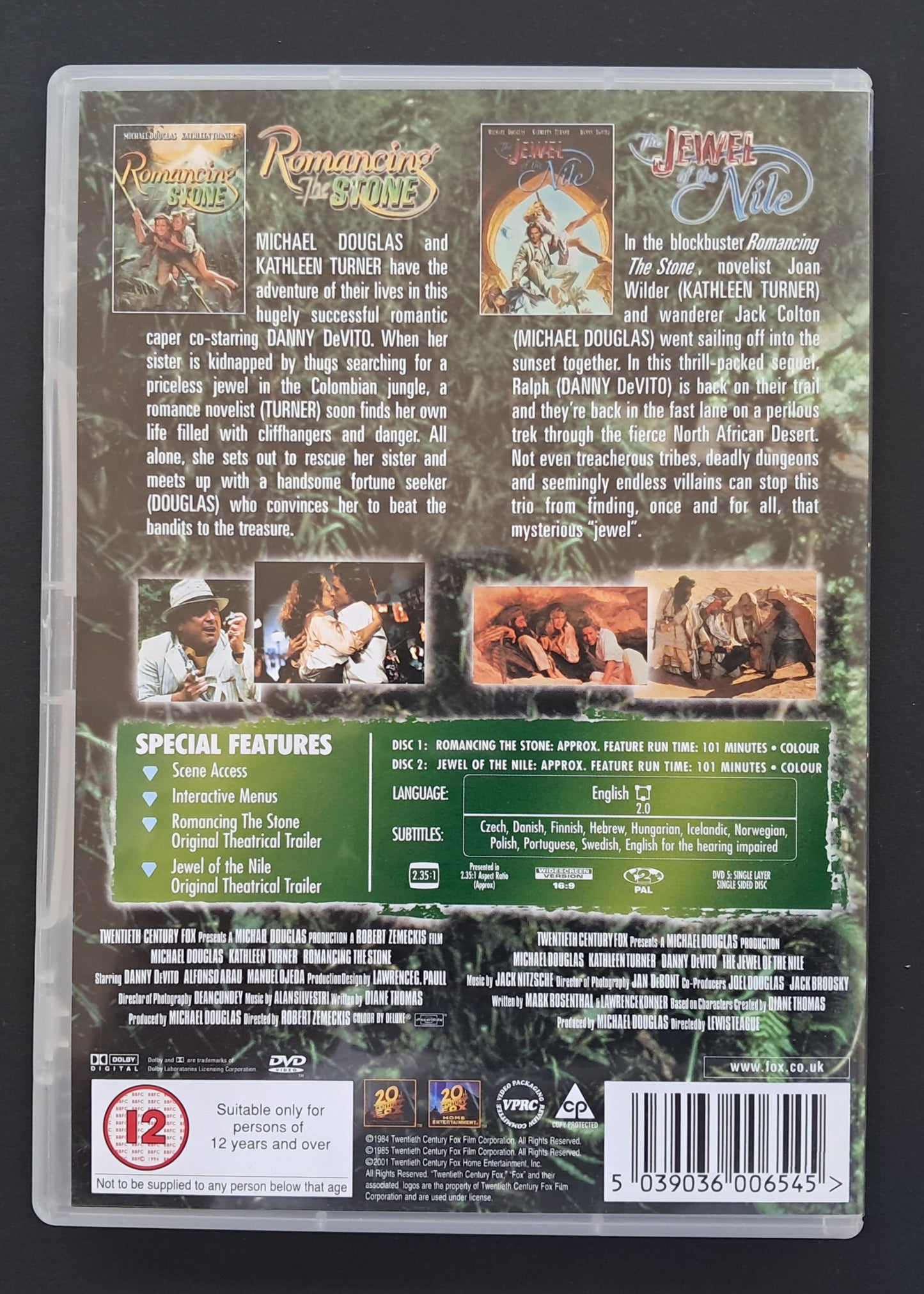 Romancing the Stone + Jewel of the Nile Double DVD ( Robert Zemeckis 1984 & Lewis Teague, 1985)