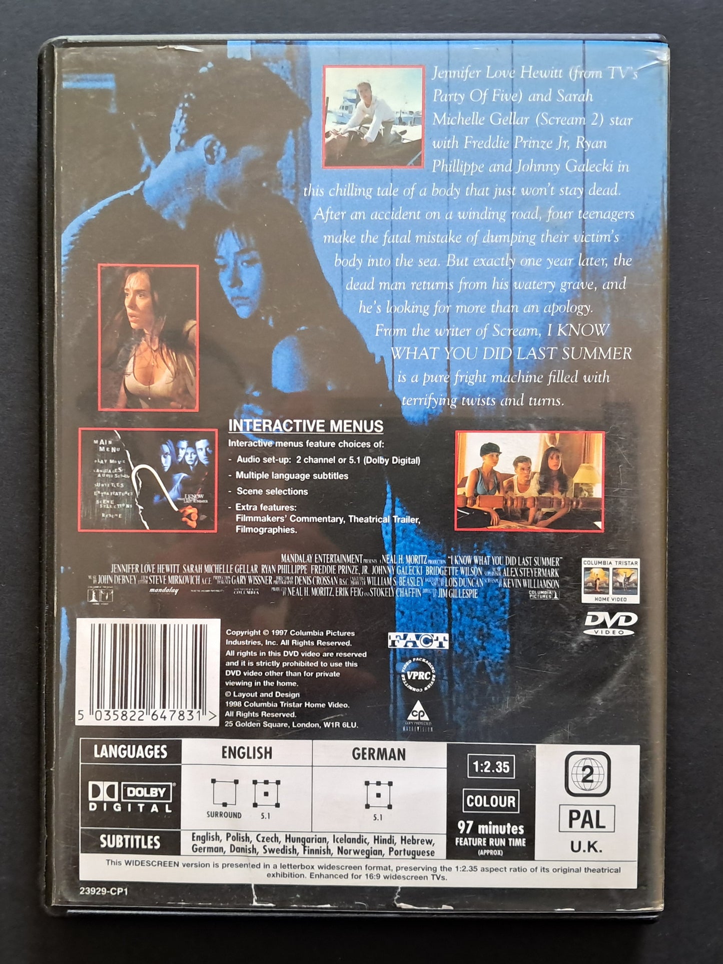 I Know What you Did Last Summer DVD (Kevin Williamson, 1997)