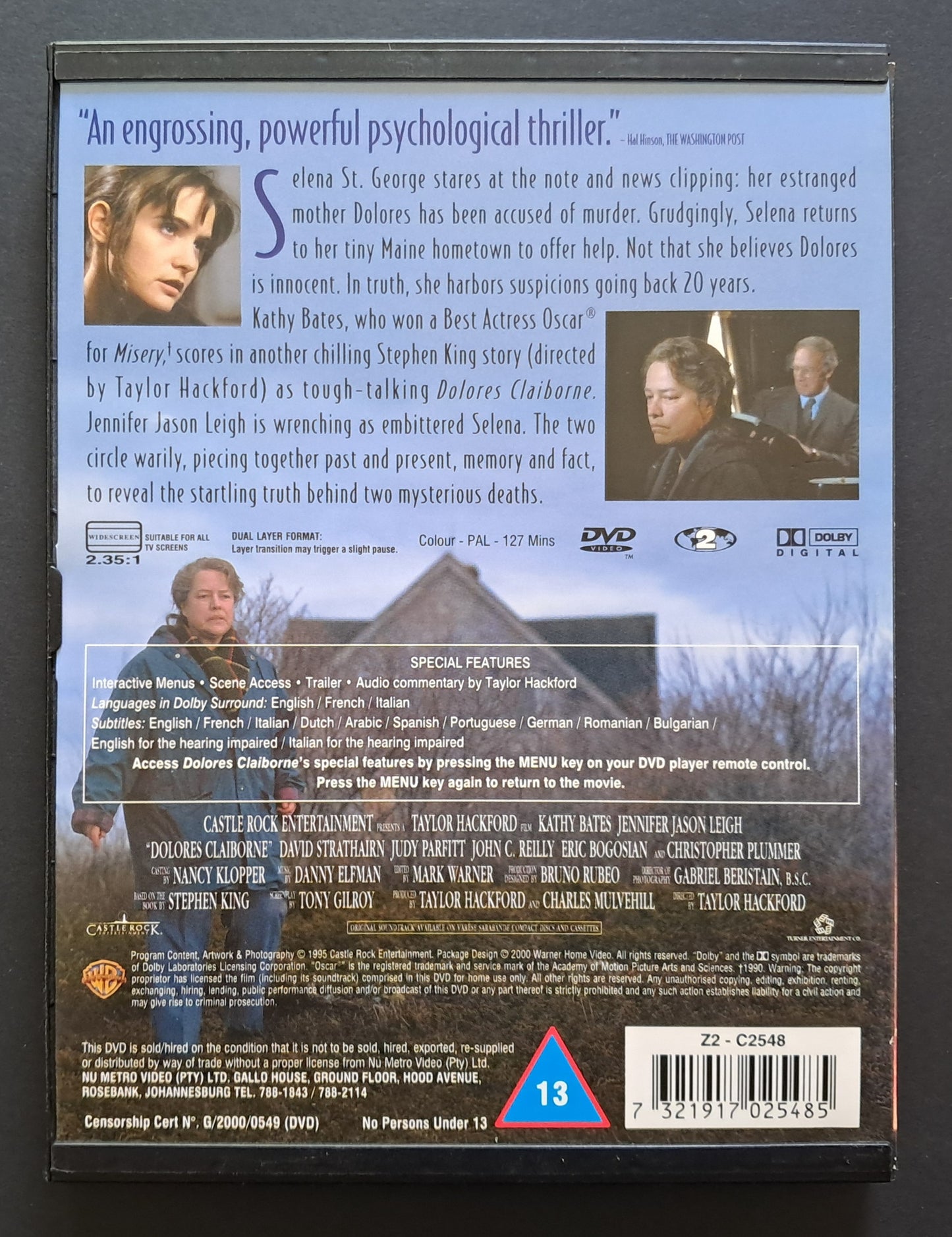 Dolores Claiborne DVD (Taylor Hackford, 1995)
