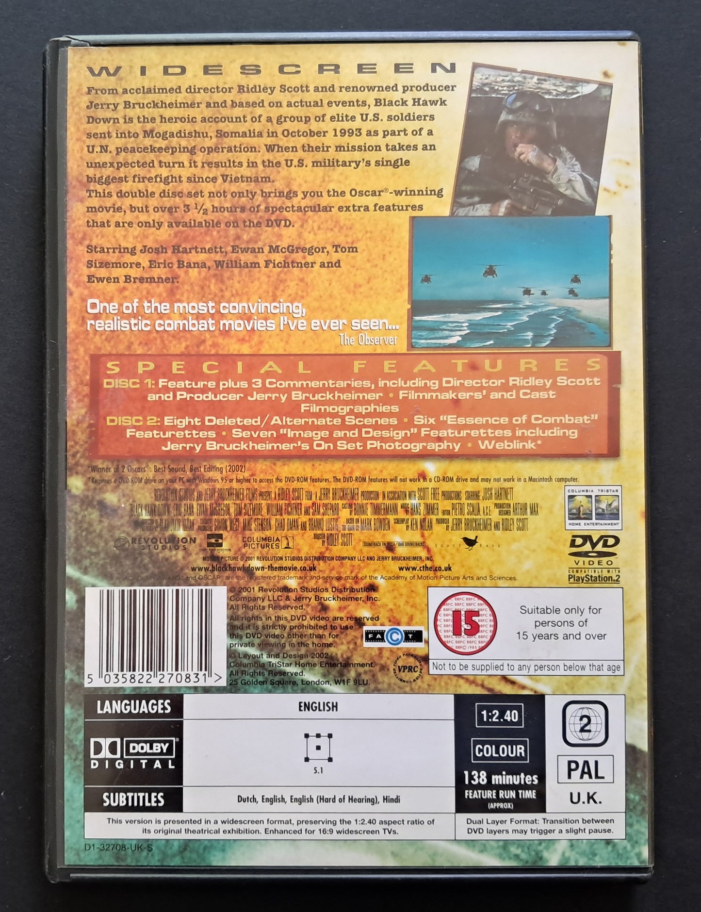Black Hawk Down Double DVD (Ridley Scott, 2001)