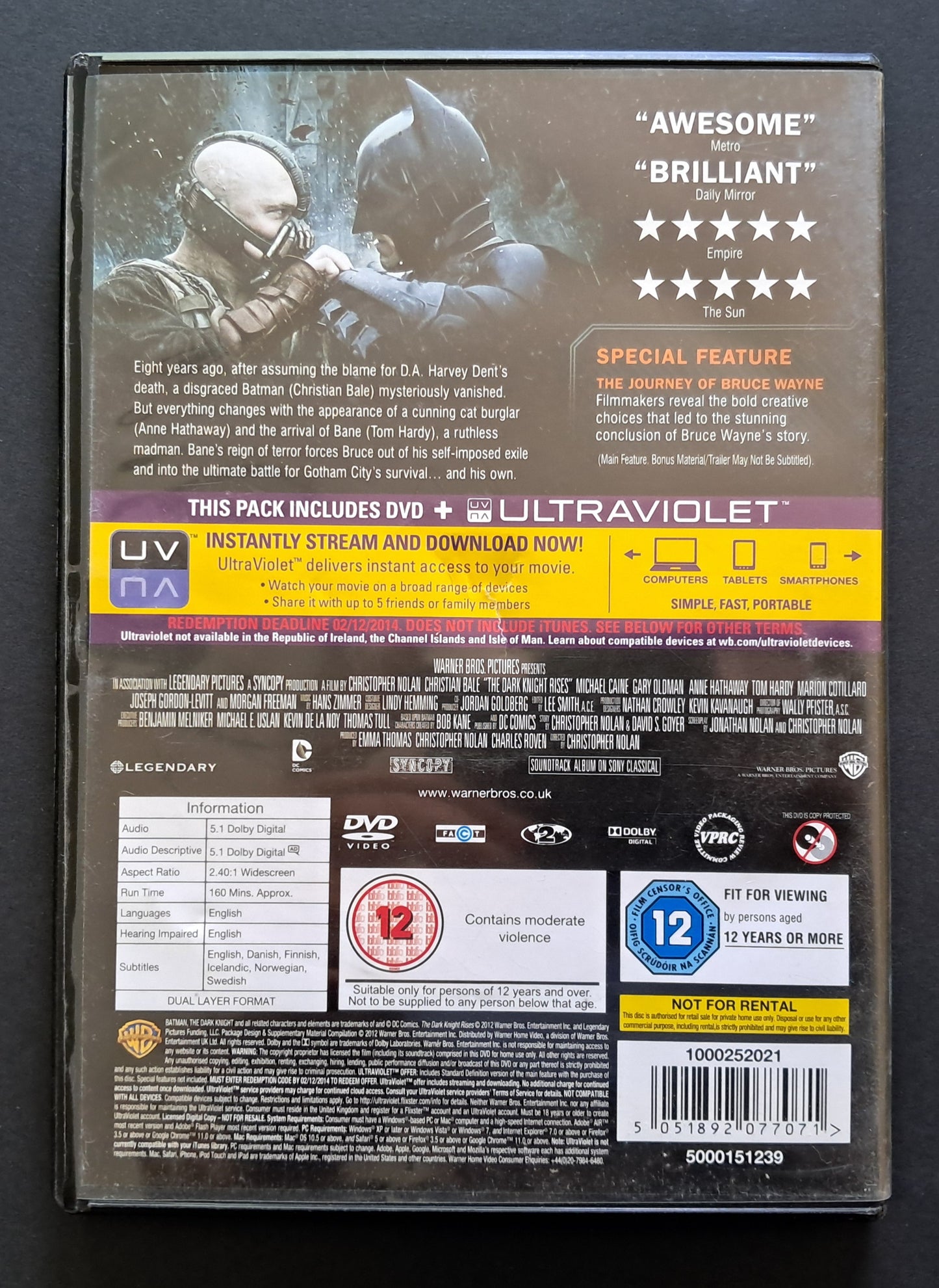 The Dark Knight Rises DVD (Christopher Nolan, 2012)