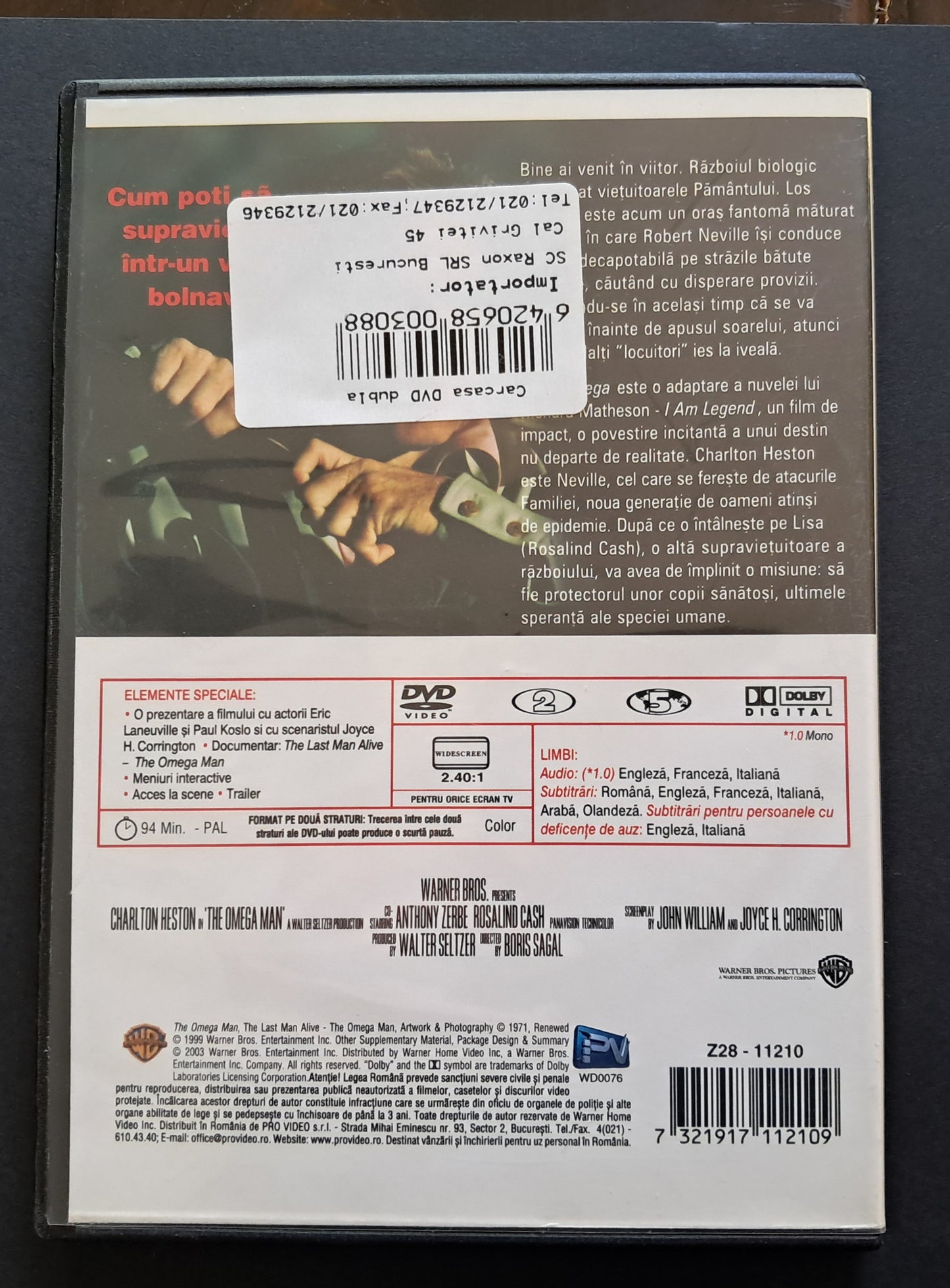 The Omega Man DVD (Boris Sagal, 1971)