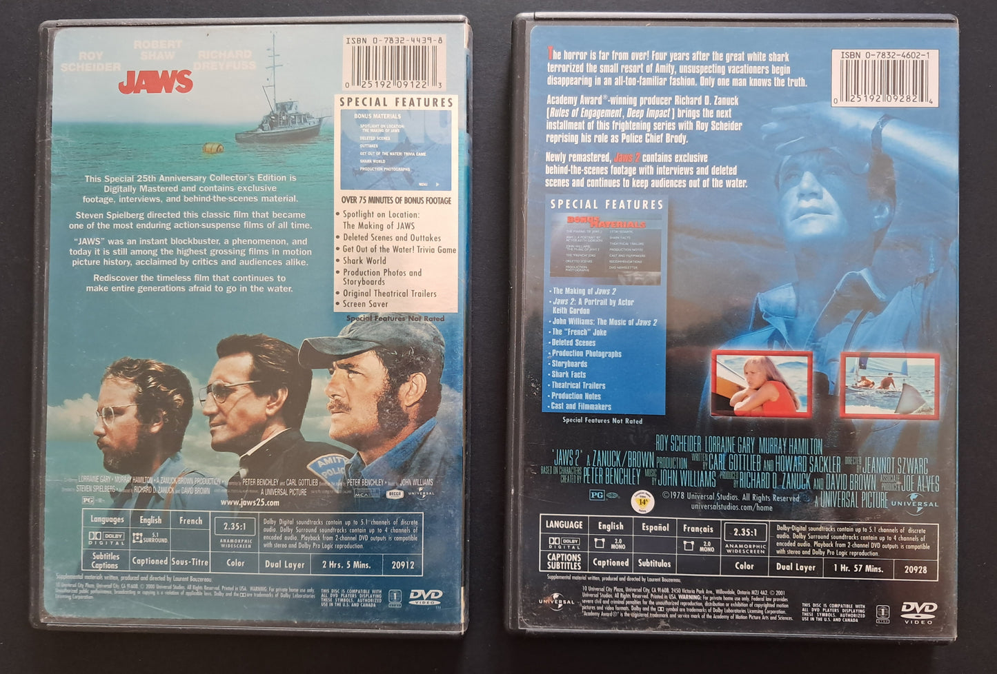 Jaws 1 + 2 Collector's Edition DVD (Peter Benchley, 1975 + 1978)