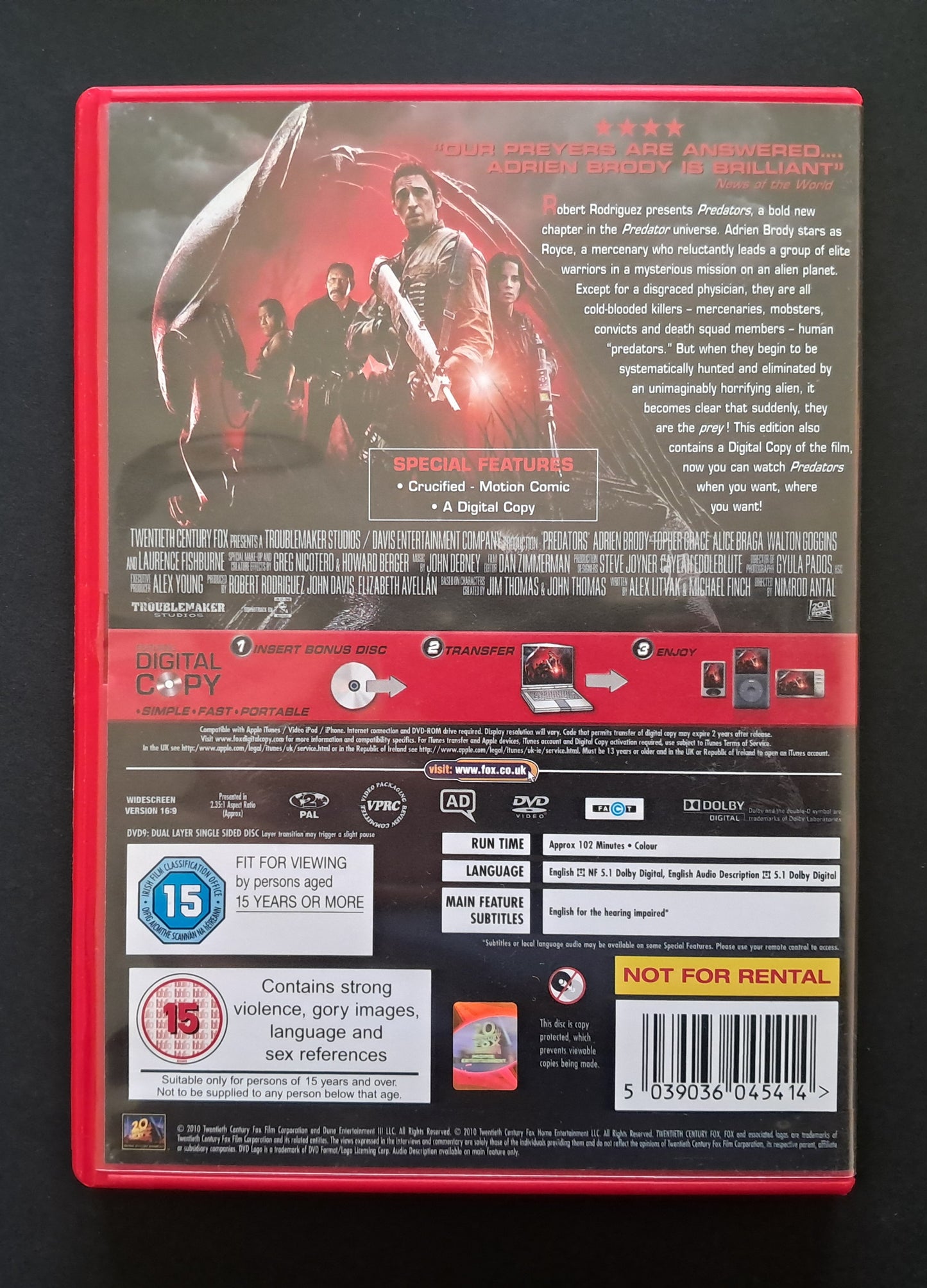 Predators DVD (Nimrod Antal, 2010)