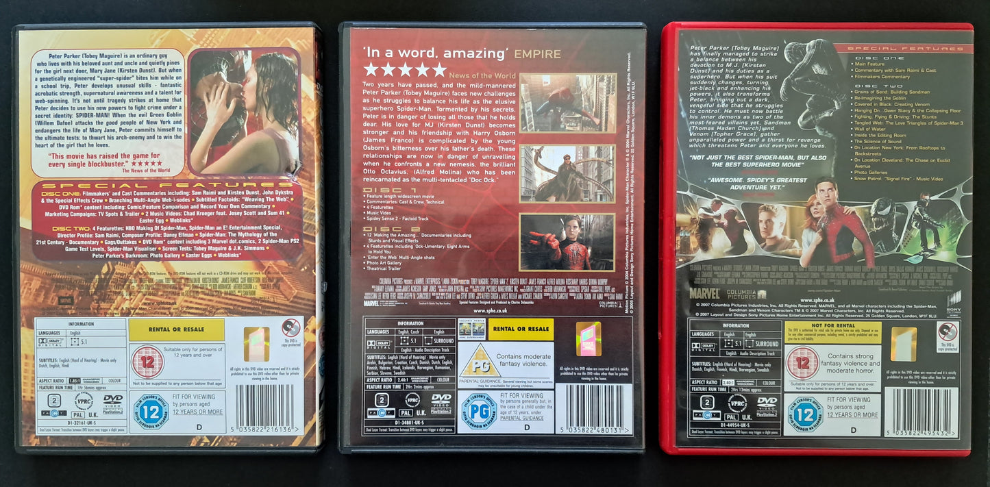Spiderman Trilogy plus Bonus (Sam Raimi Trilogy, 2002, 2004, 2007)
