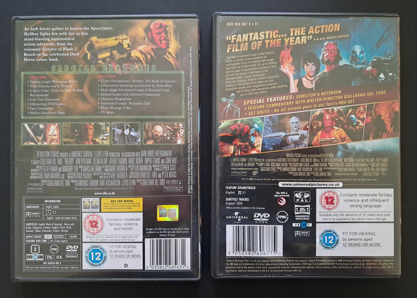 Hellboy + Hellboy 2: The Golden Army (Guillermo Del Toro, 2004 & 2008)