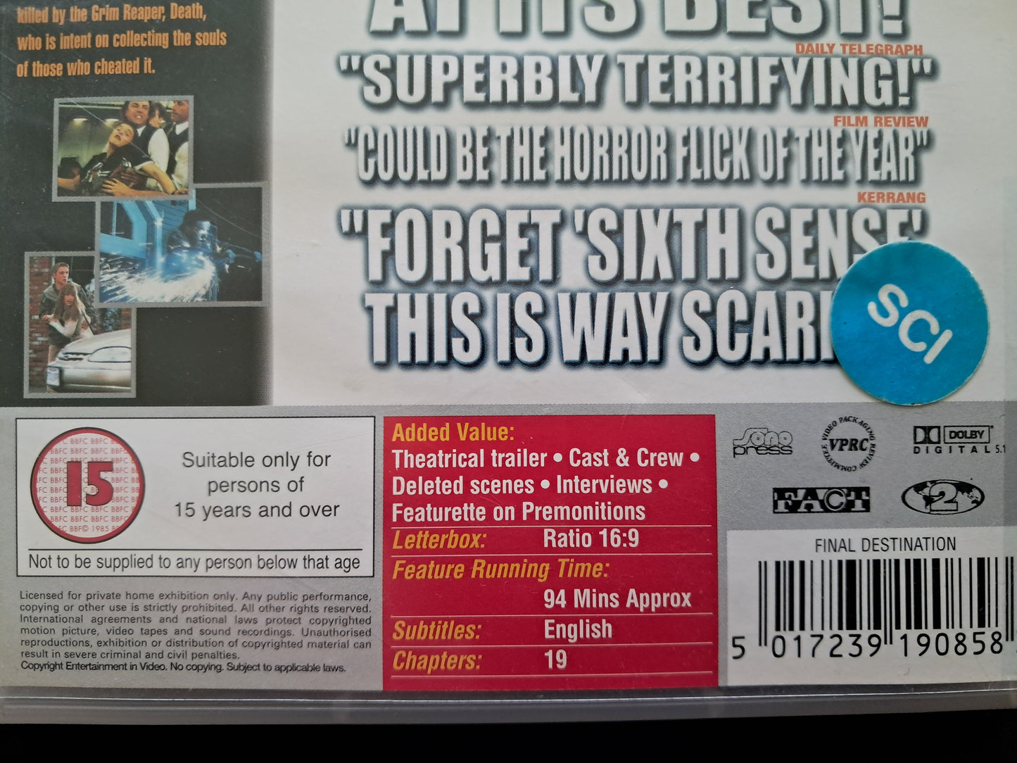 Final Destination DVD (James Wong, 2000)