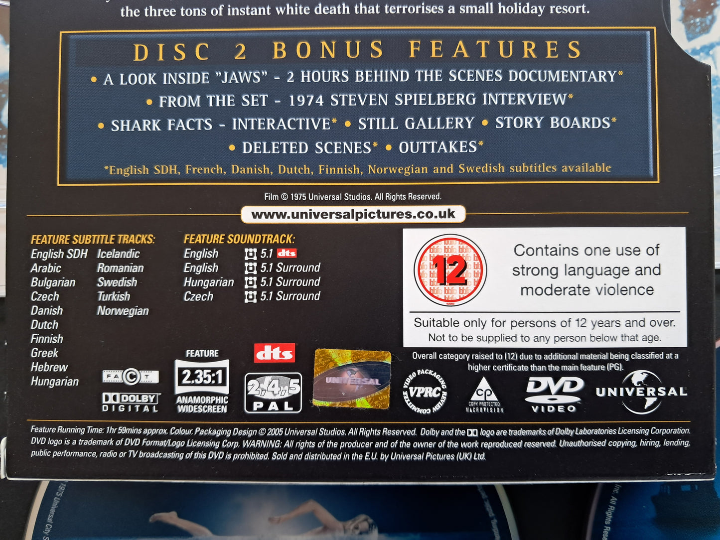 Jaws 30th Anniversary Special Edition Double DVD (Peter Benchley, 1975)