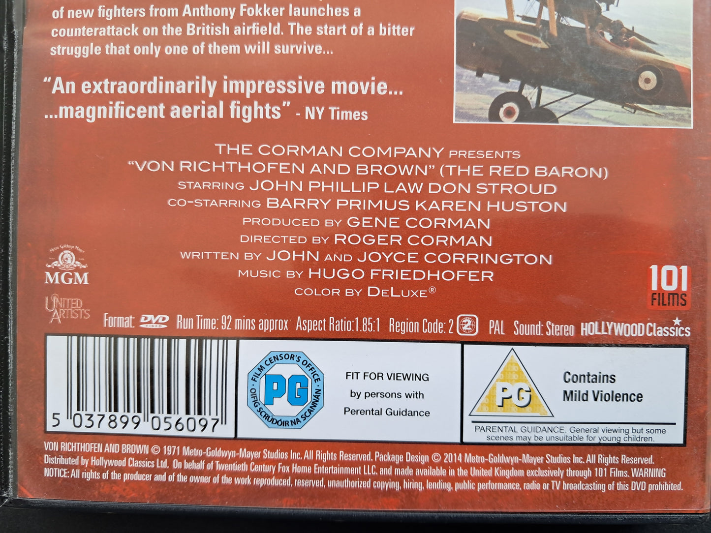 Red Baron aka Von Richthofen and Brown DVD (Roger Corman, 1971)