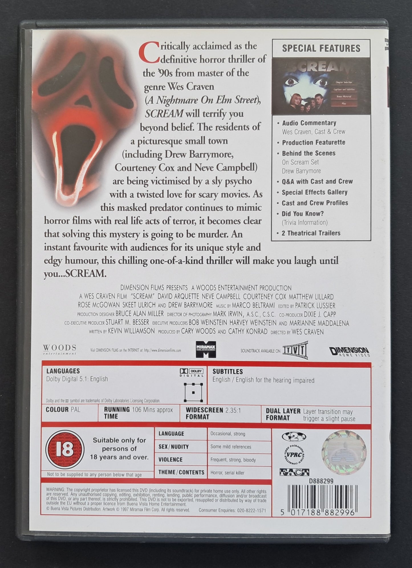 Scream DVD (Wes Craven, 1996)