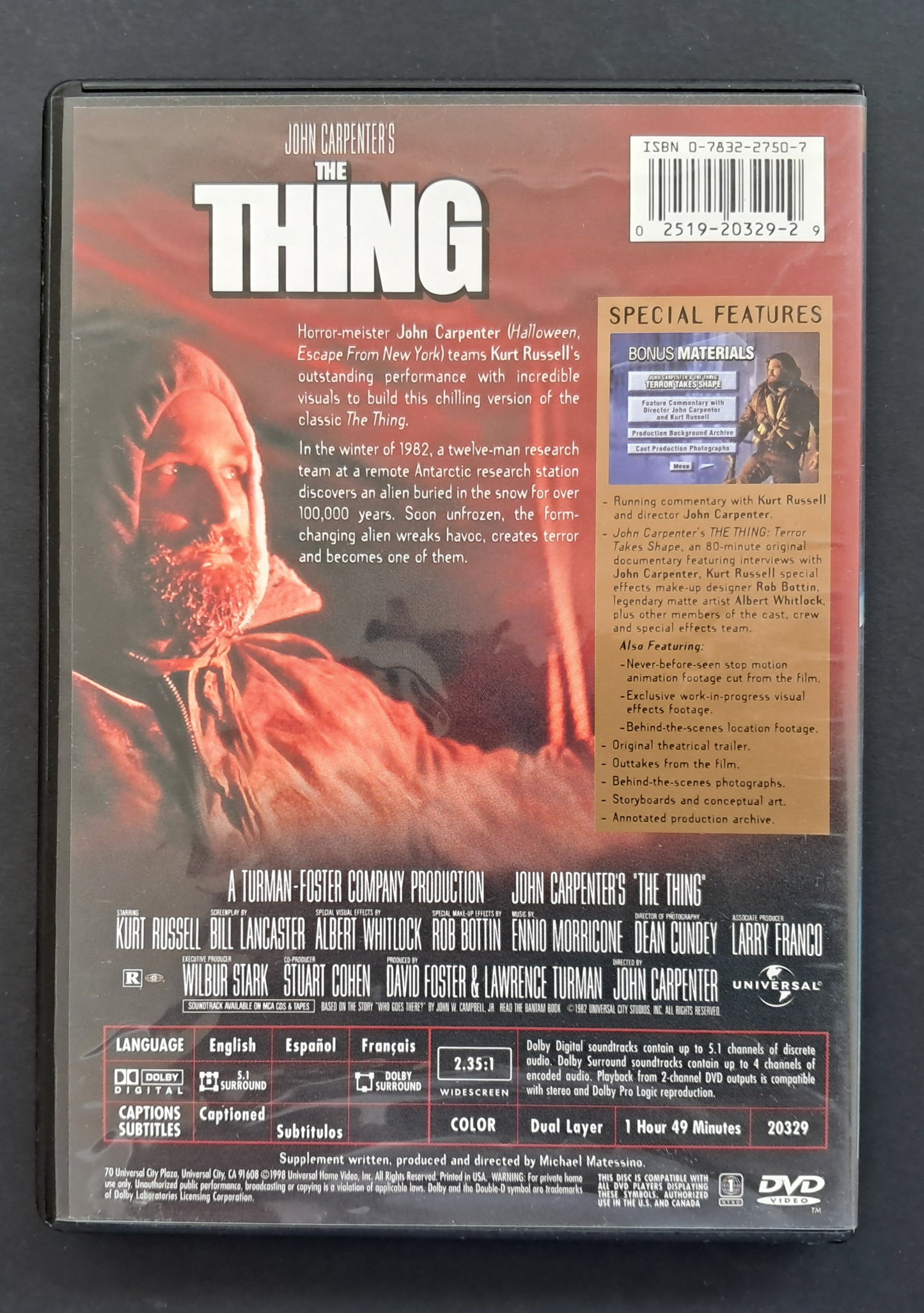 The Thing DVD (John Carpenter, 1982)