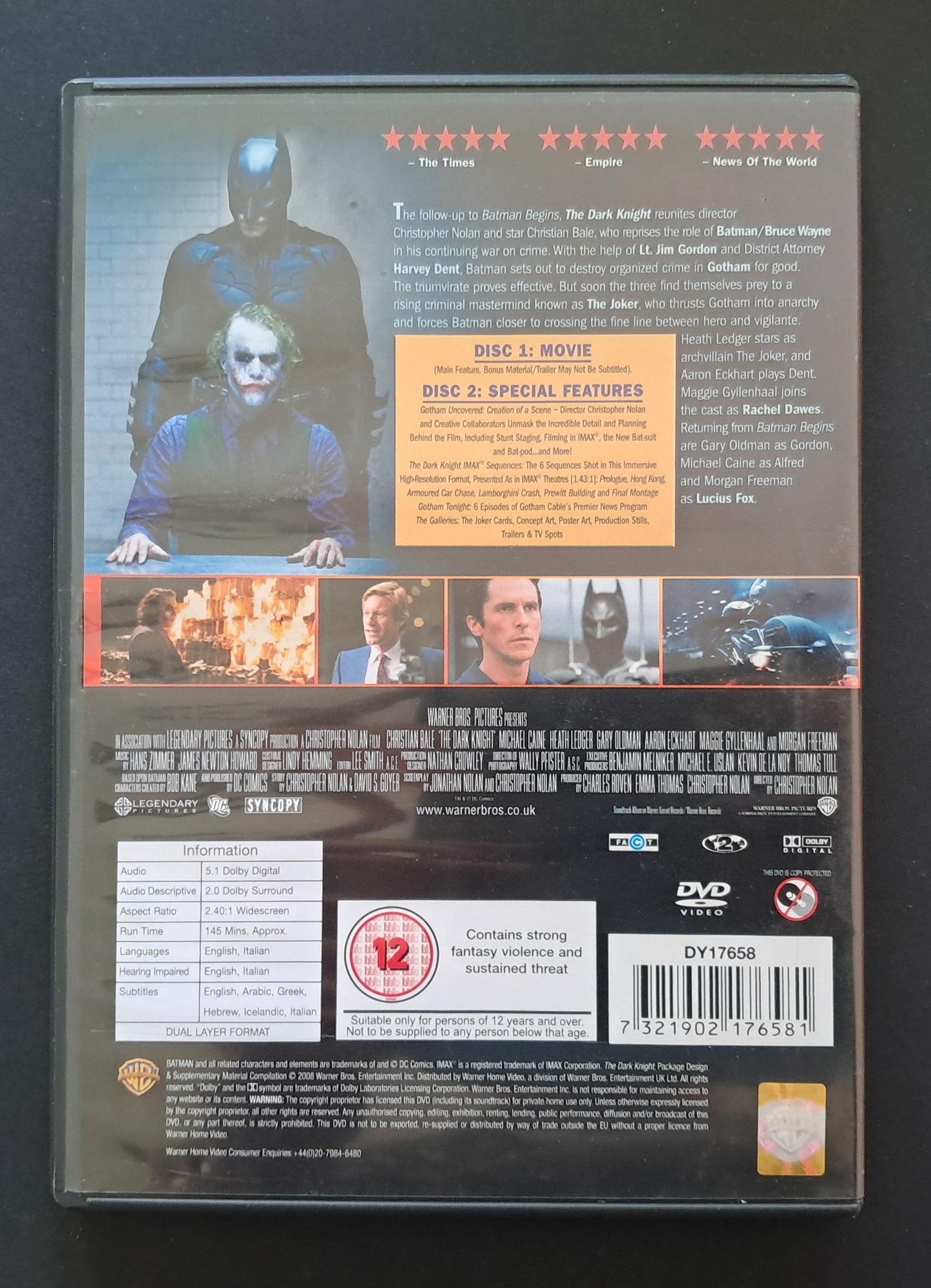 The Dark Knight Double DVD (Cristopher Nolan, 2008)