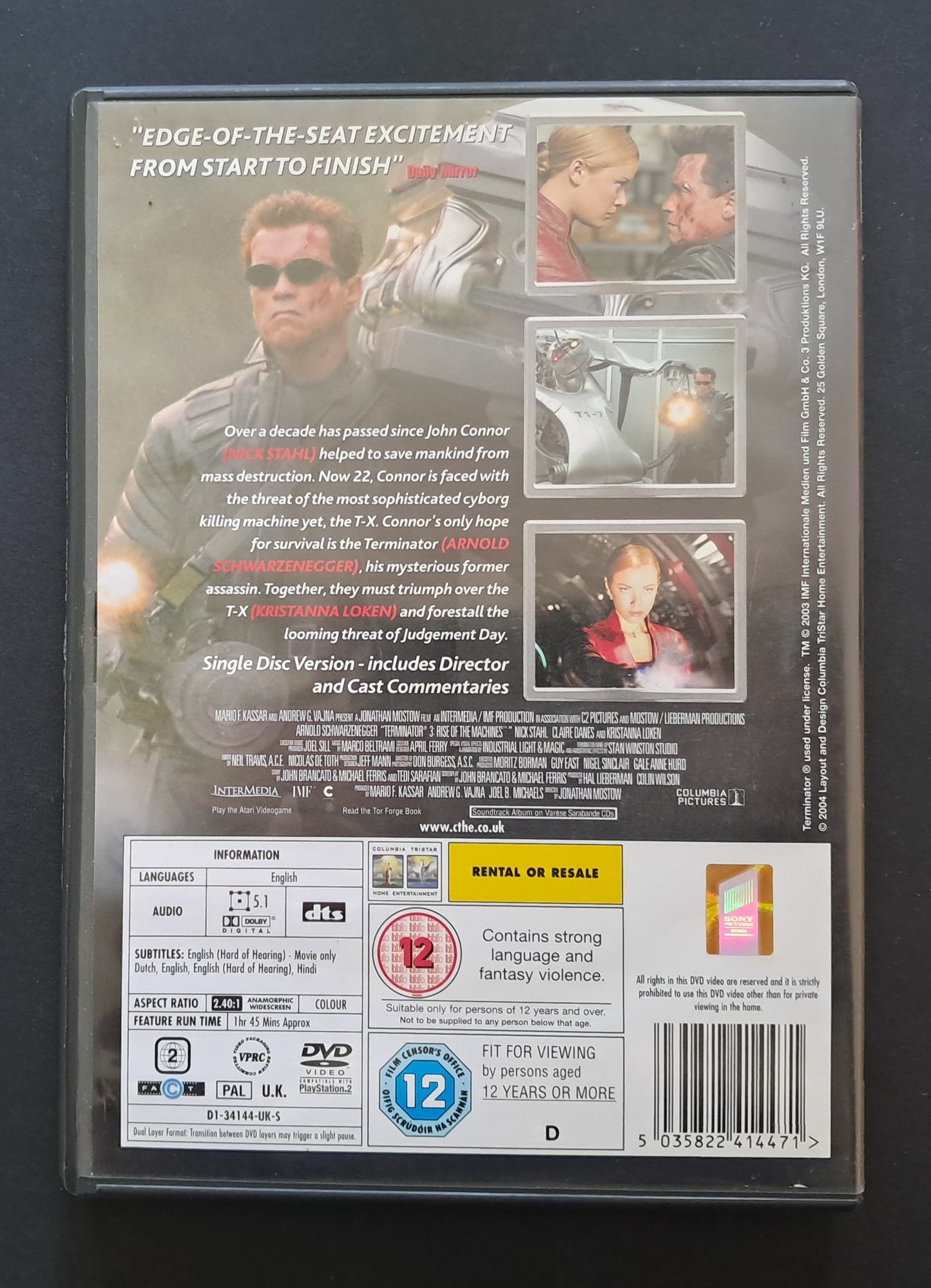 Terminator 3: Rise of the Machines DVD (Jonathan Mostow, 2003)