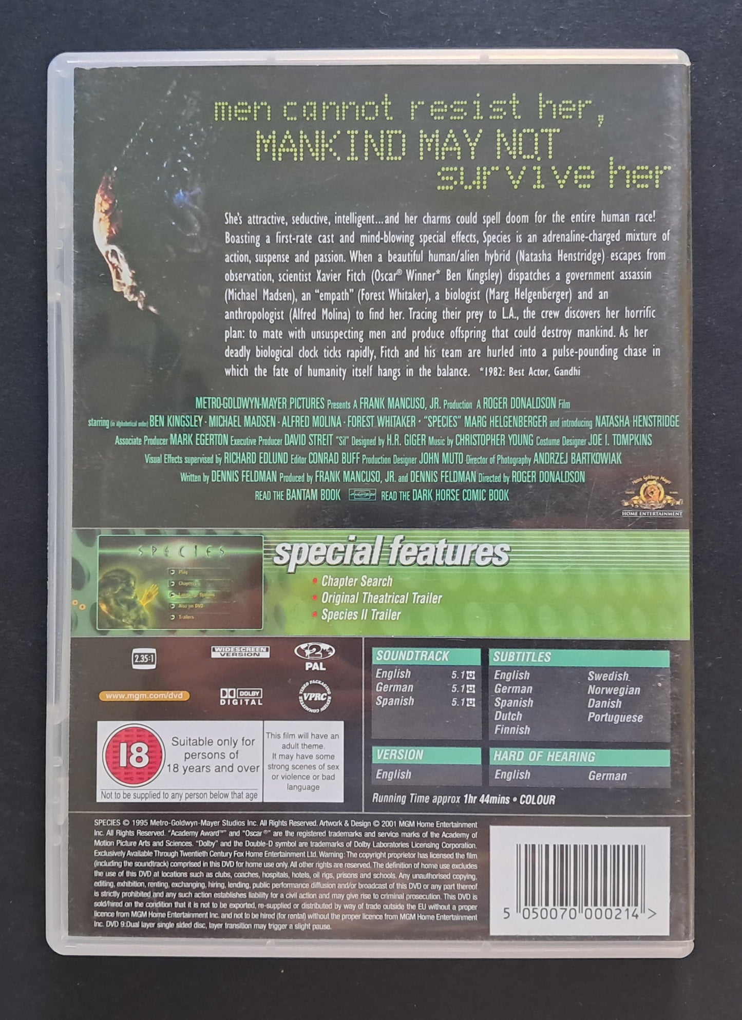 Species DVD ( Roger Donaldson, 1995)