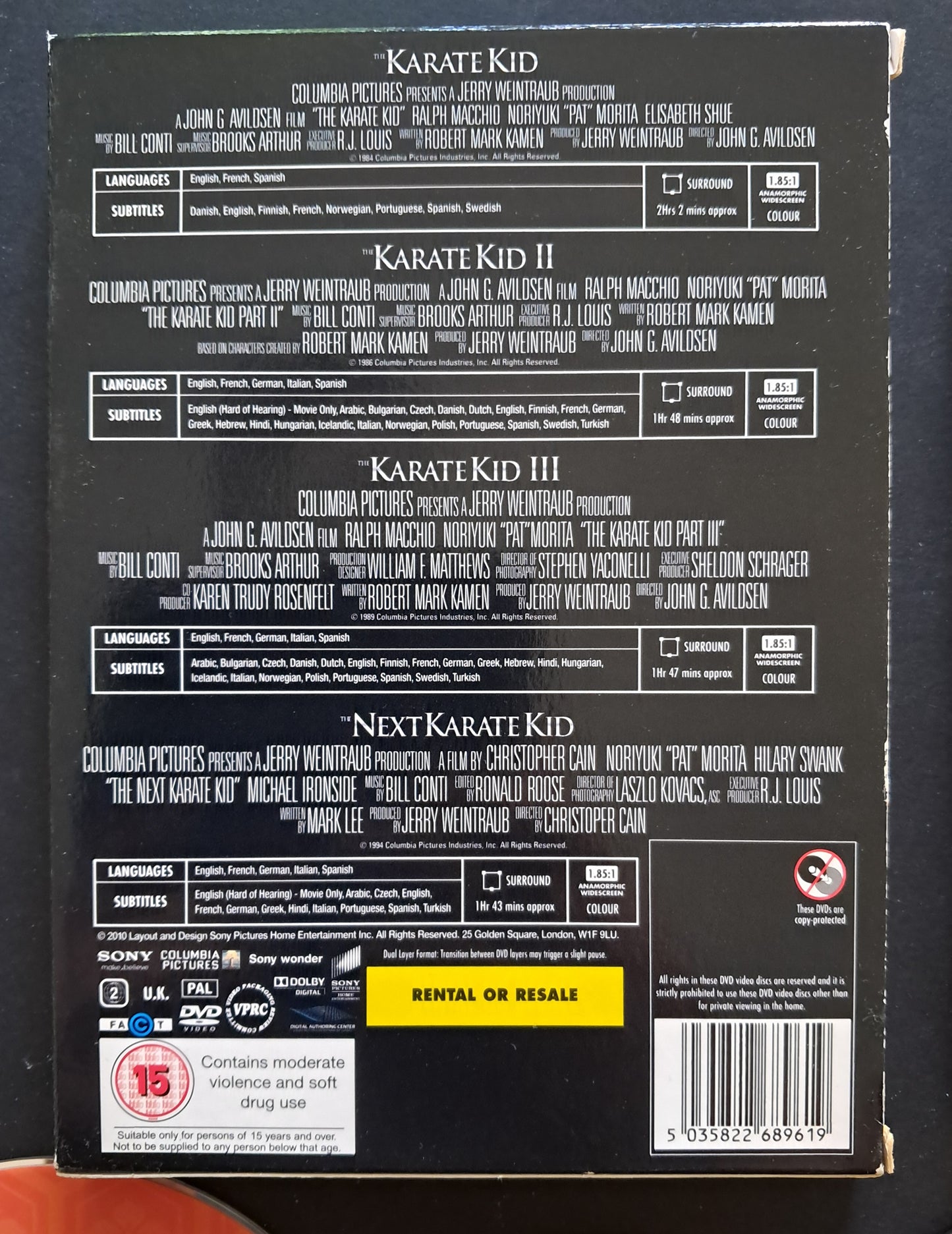 Karate Kid Box DVD Parts 1-4