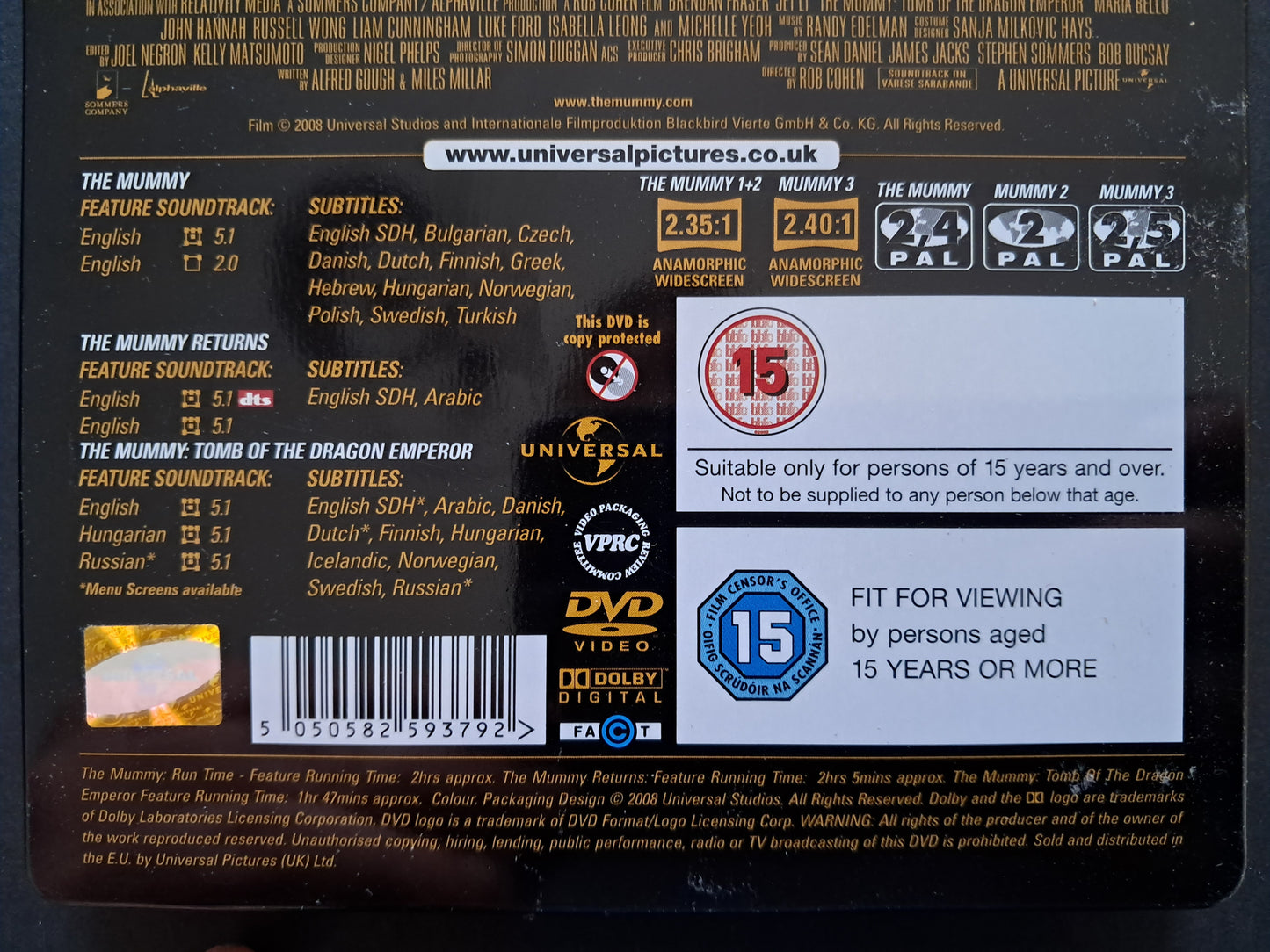 The Mummy Trilogy Steelbox Parts 1-3