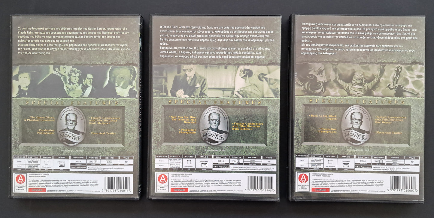 Creature from the Black Lagoon (1954) / The Invisible Man (1933) / Phantom of the Opera (1943)