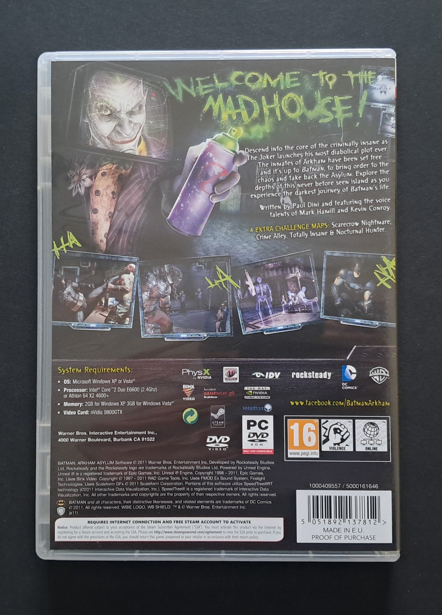 Batman: Arkham Asylum PC Game (Rocksteady Studios, 2009)