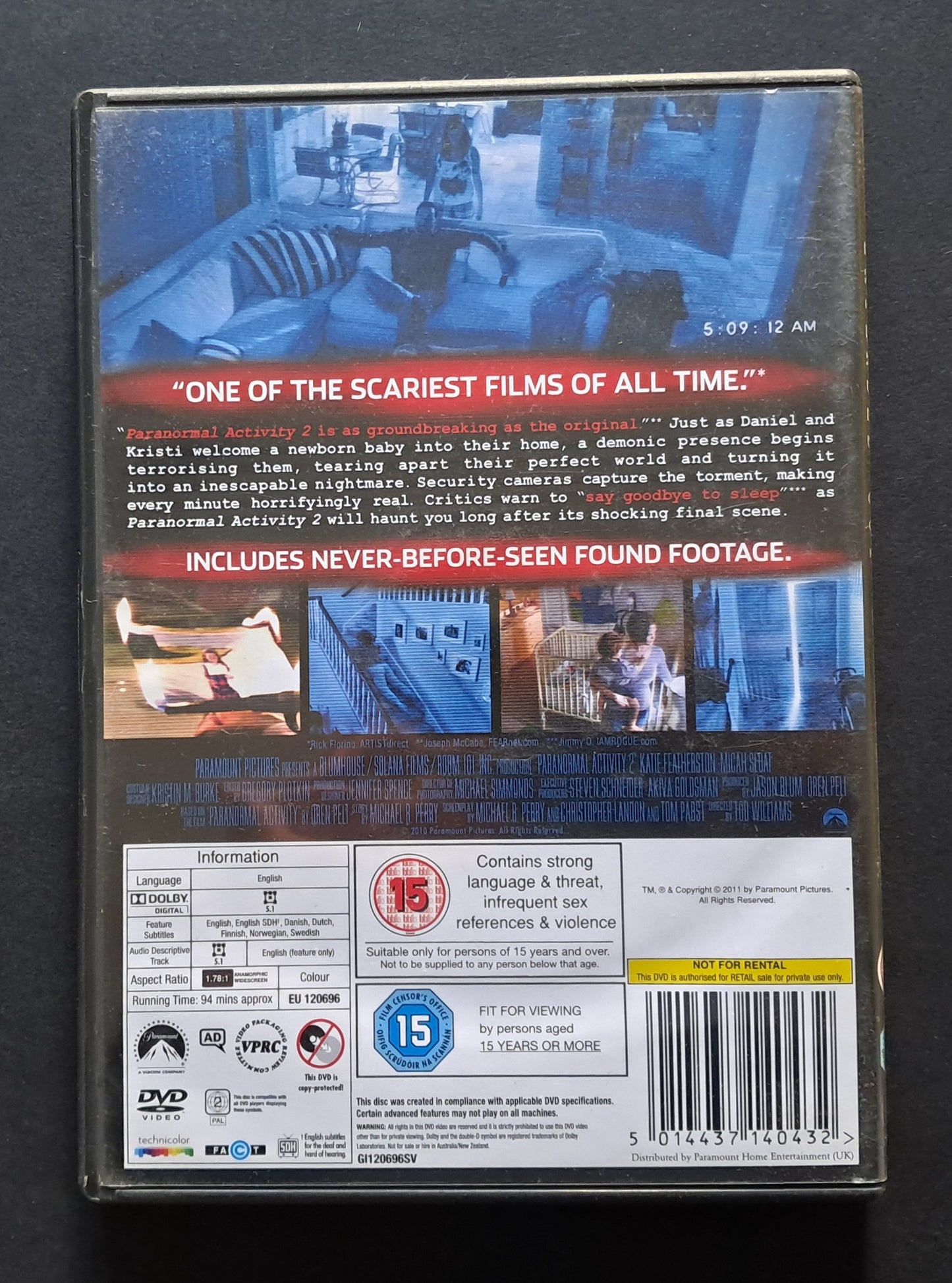 Paranormal Activity 2 DVD (Tod Williams, 2010)