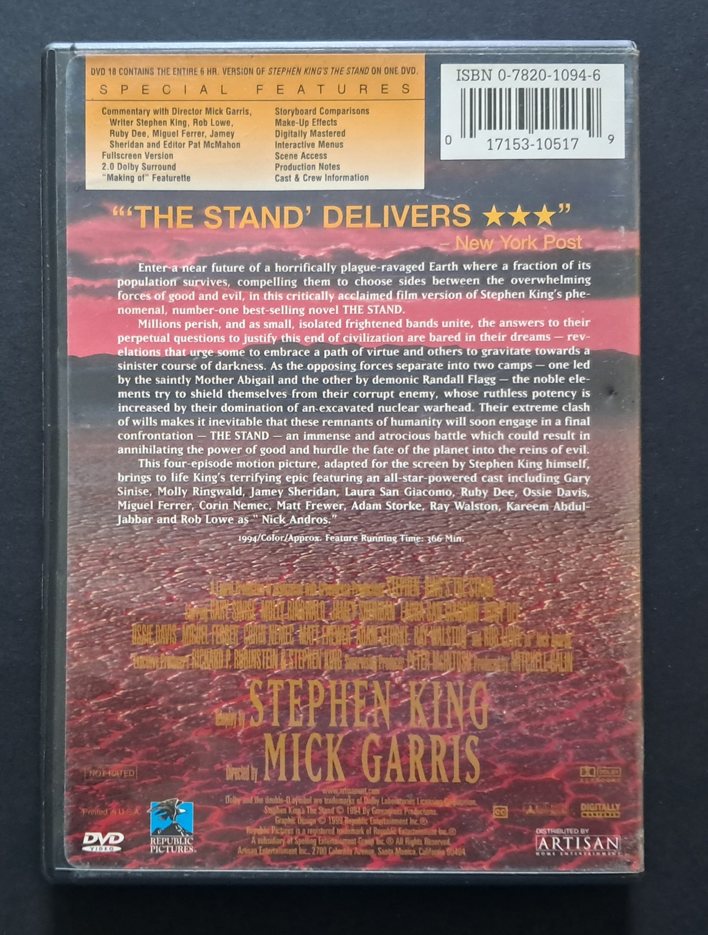 Stephen King's The Stand Dual Disc (Mini Series, 1994)