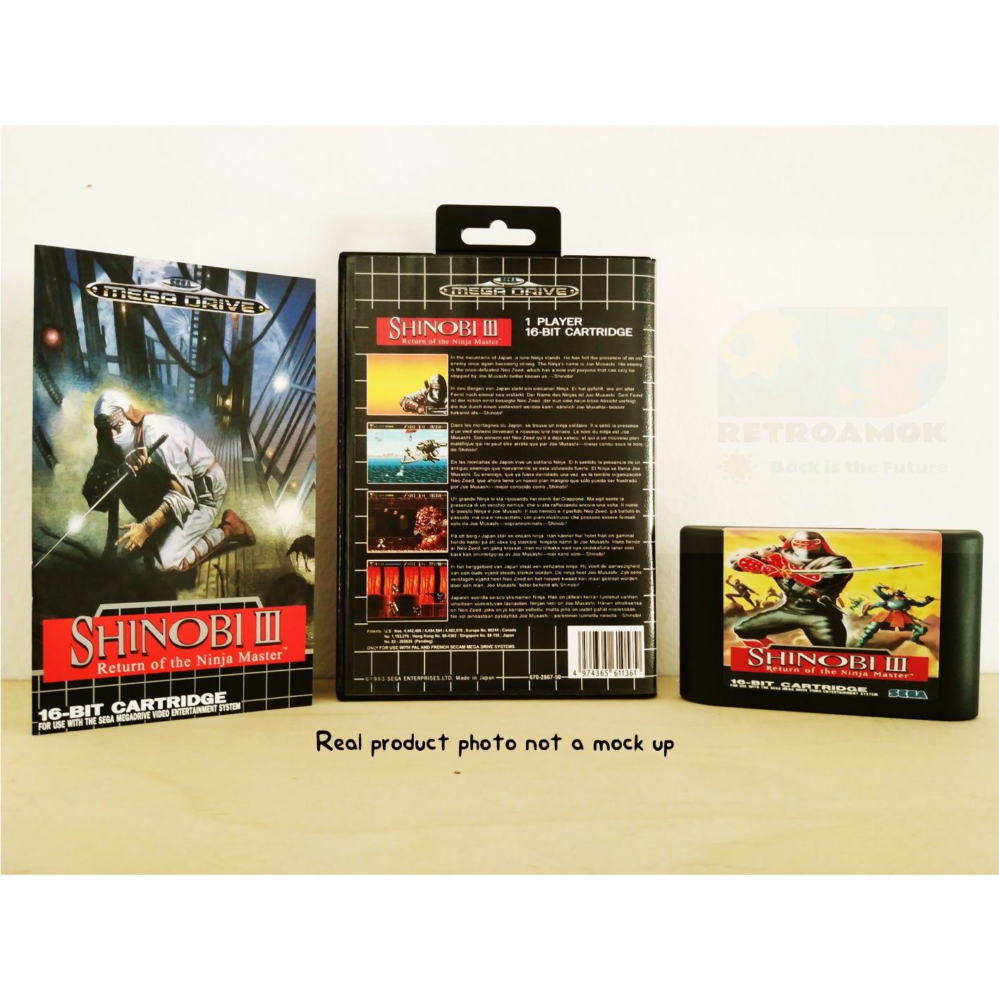 Shinobi 3: The Return of the Ninja Master (Mega Drive 2, 1993, Boxed, Manual, PAL)