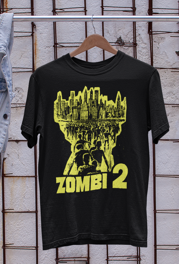 Zombi 2 VHS Cover Inspired T-Shirt Μαύρο