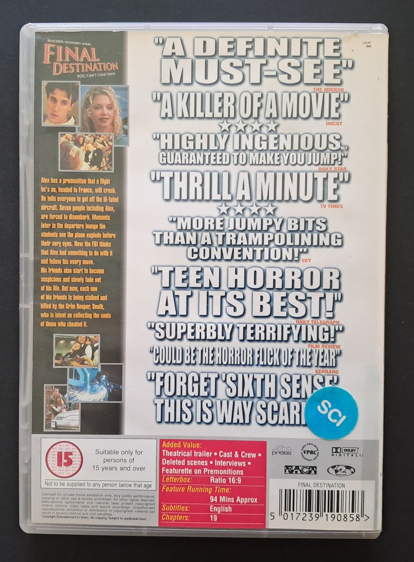 Final Destination DVD (James Wong, 2000)