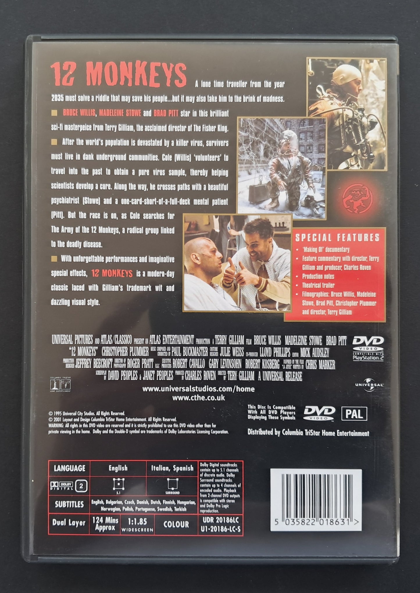 12 Monkeys DVD ( Terry Gilliam, 1995)