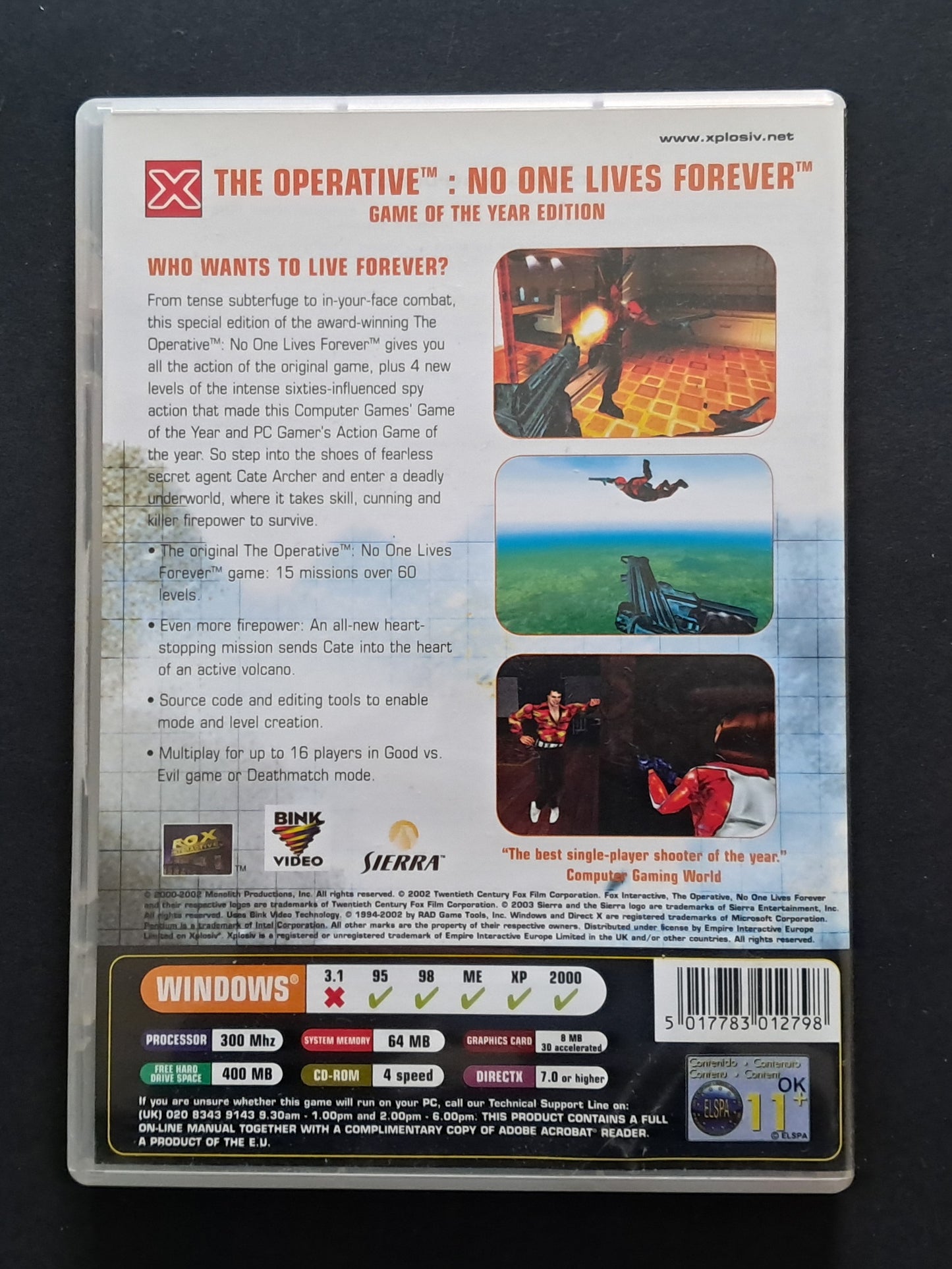 Noone Lives for Ever PC Game (Sierra, 2000)