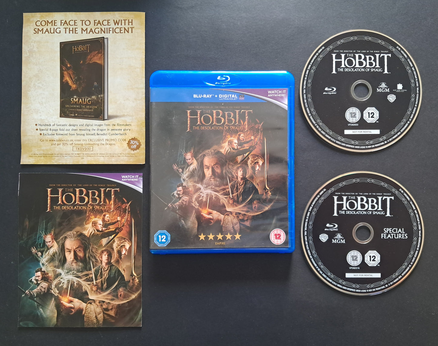 The Hobbit: The Desolation of Smaug Blu Ray DVD (Peter Jackson, 2013)