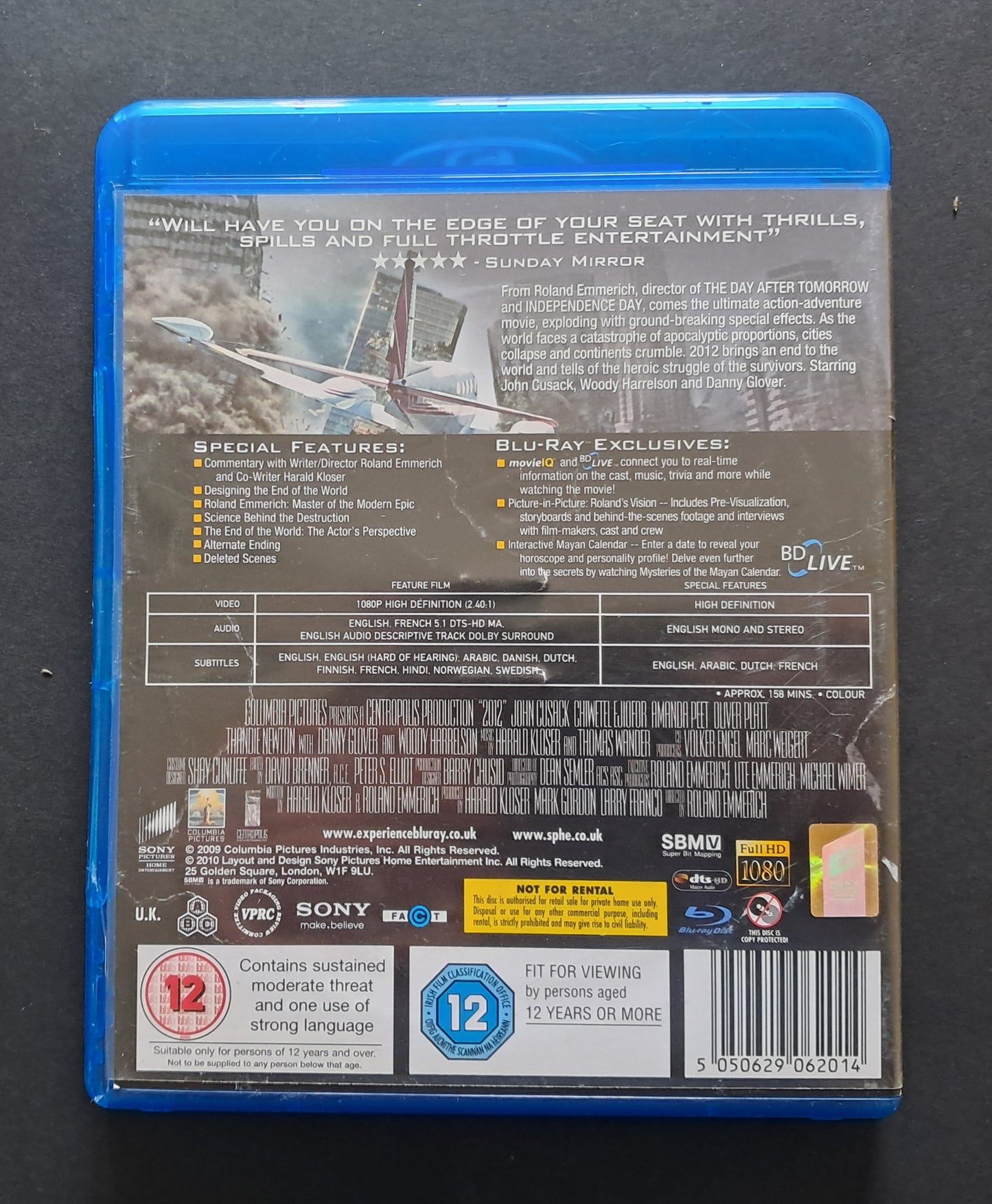 2012 Blu Ray DVD (Roland Emerich, 2009)
