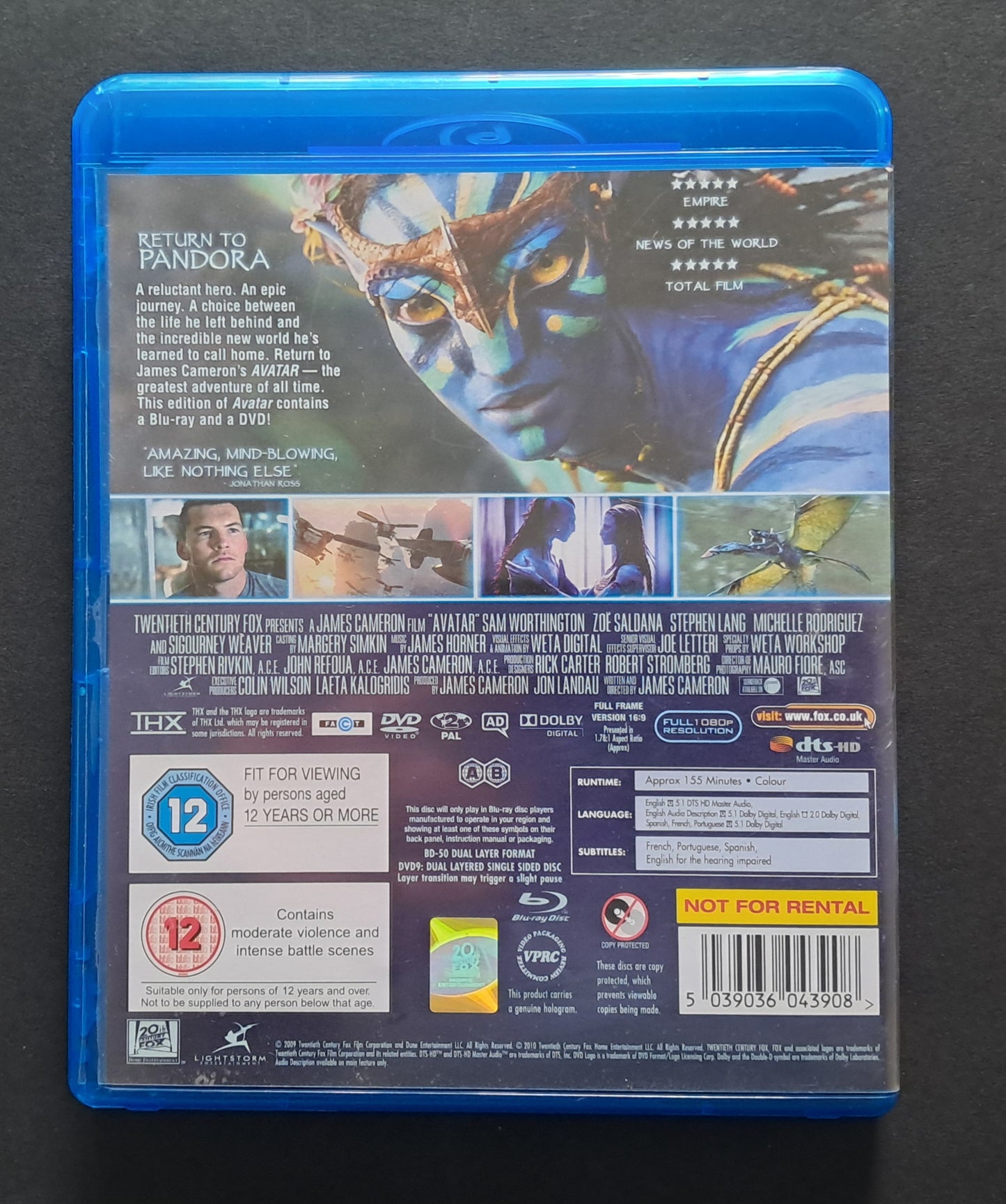Avatar Blu Ray Double DVD (James Cameron, 2009)