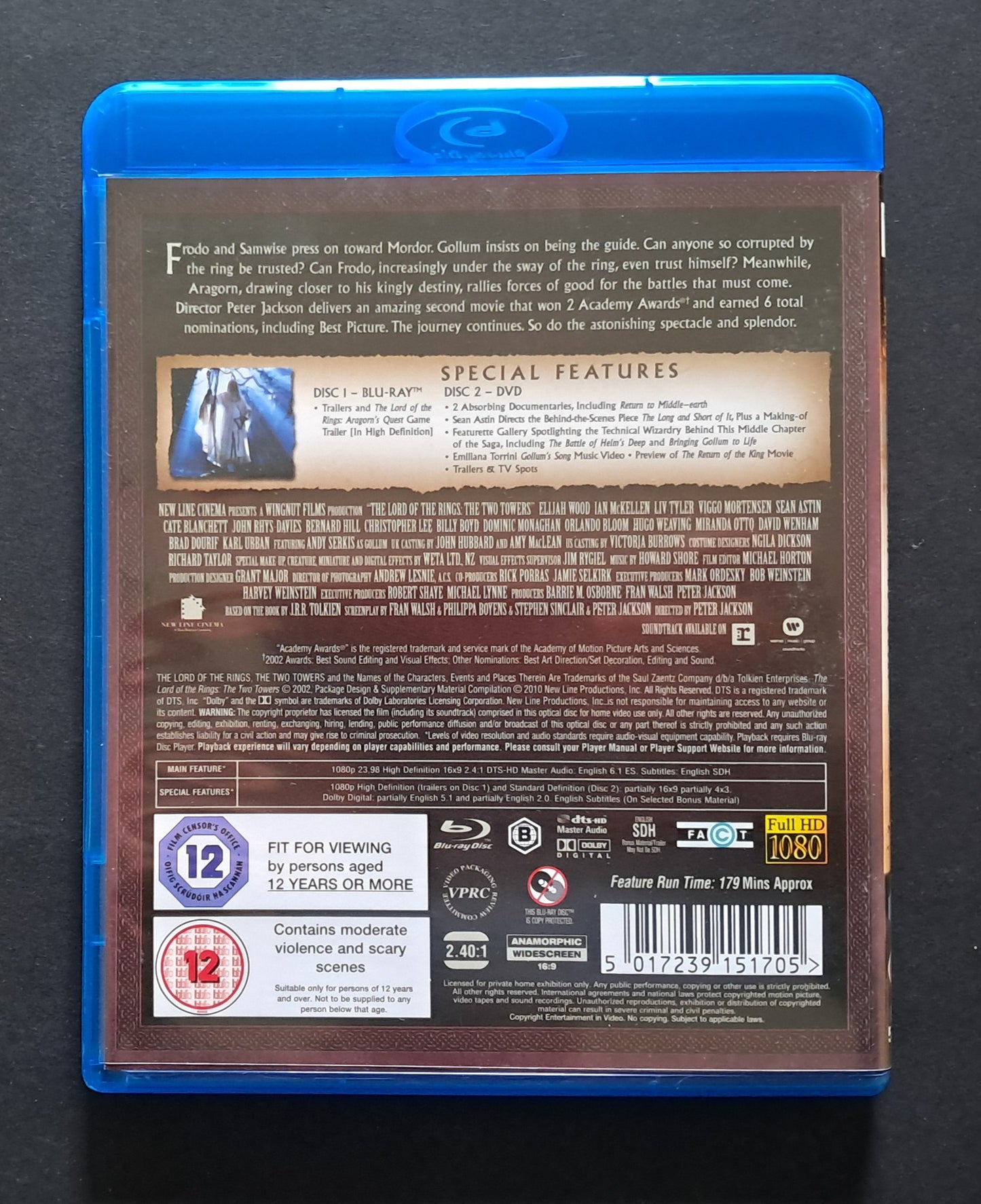 The Lord of the Rings: The Two Towers Blu Ray (Peter Jackson, 2002)