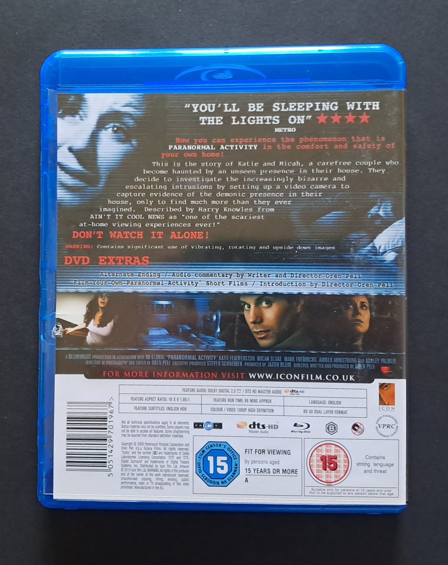 Paranormal Activity Blu Ray (Oren Peli, 2007)