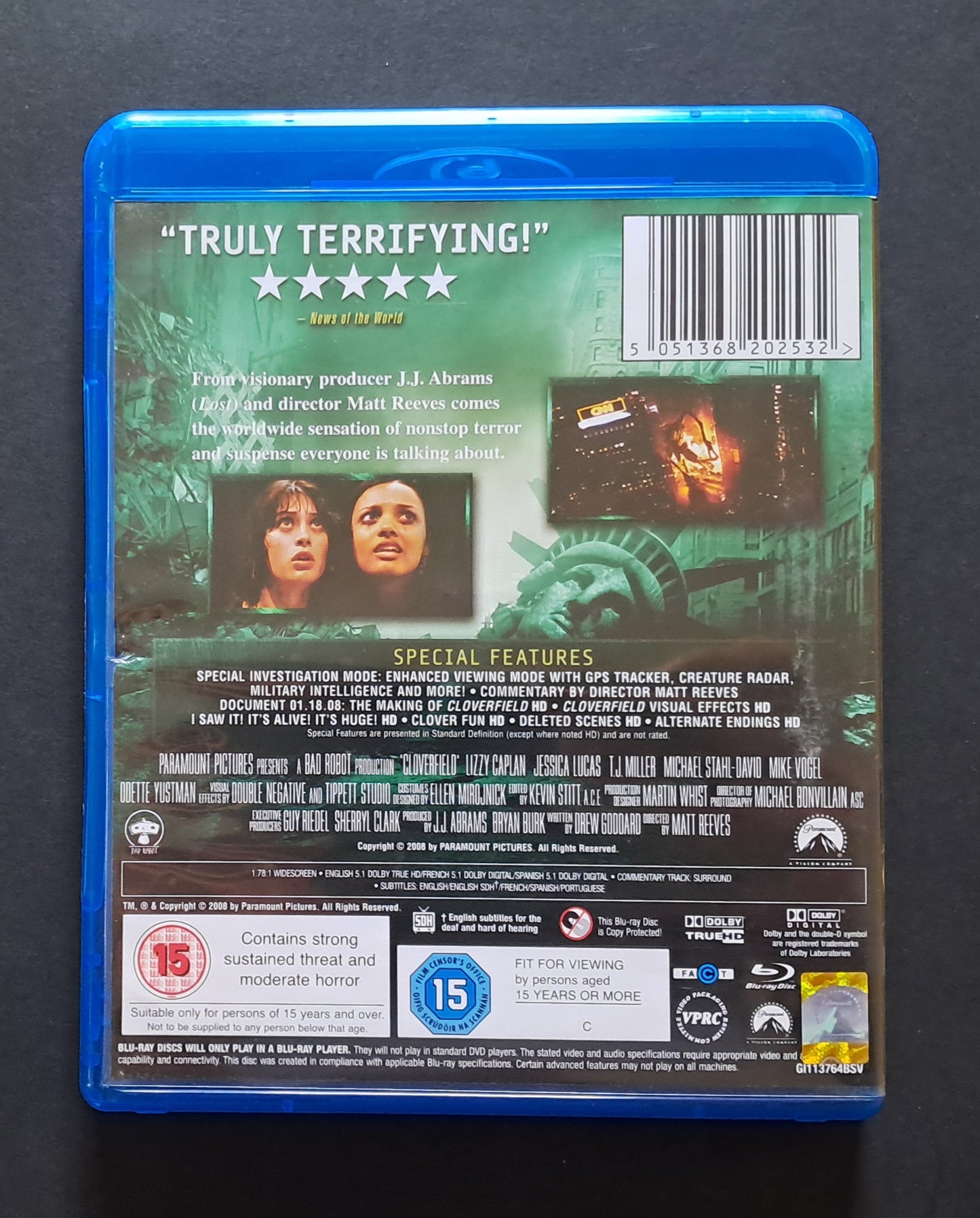 Cloverfield Blu Ray ( Matt Reeves, 2008)