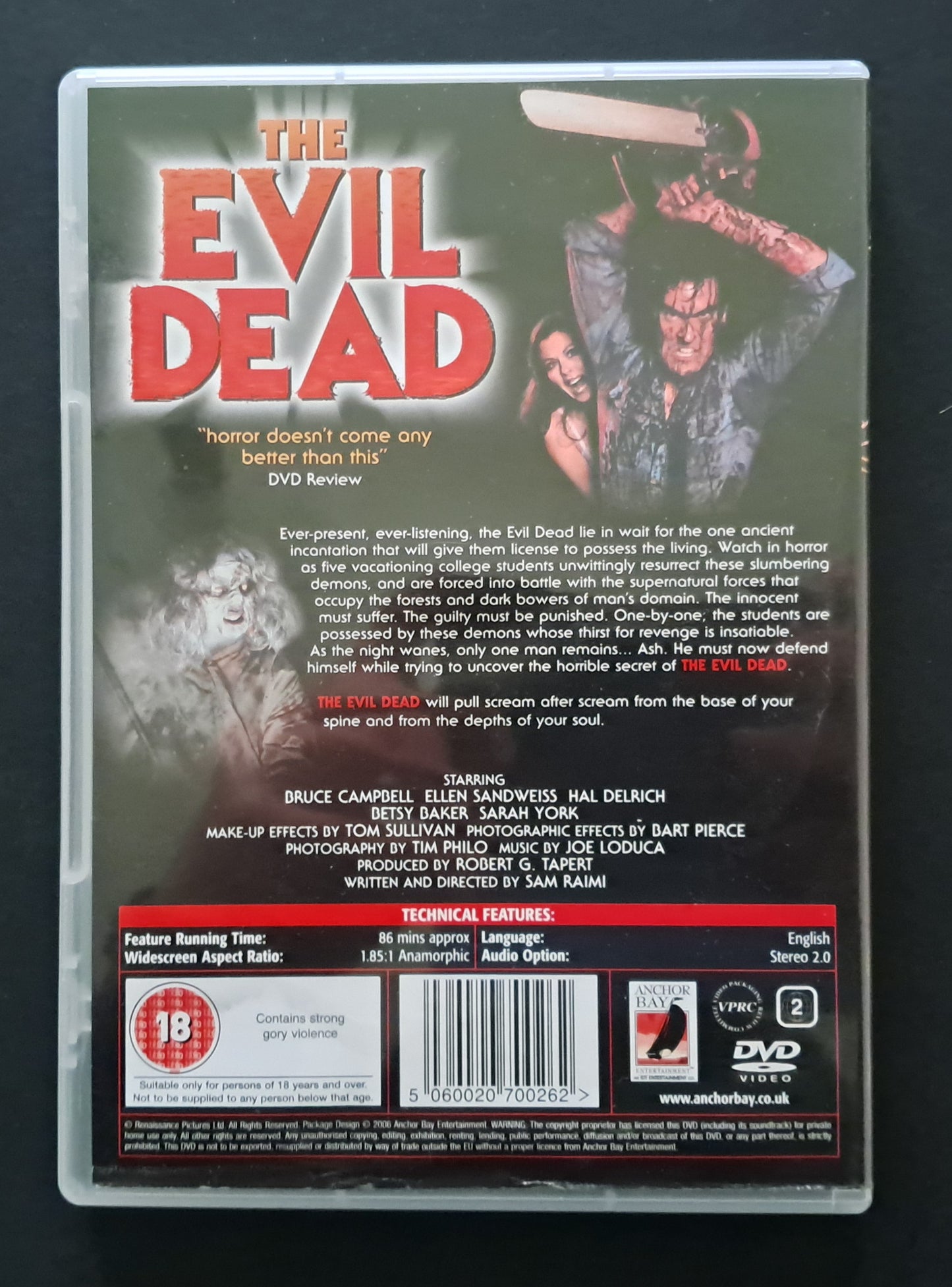 Evil Dead DVD (Sam Raimi, 1981)
